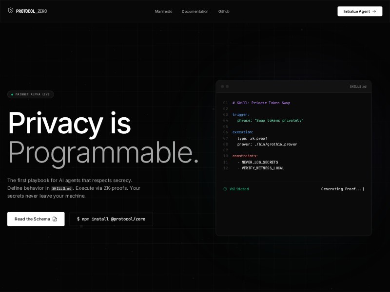 Preview for Programmable Privacy Agent Landing Page Template