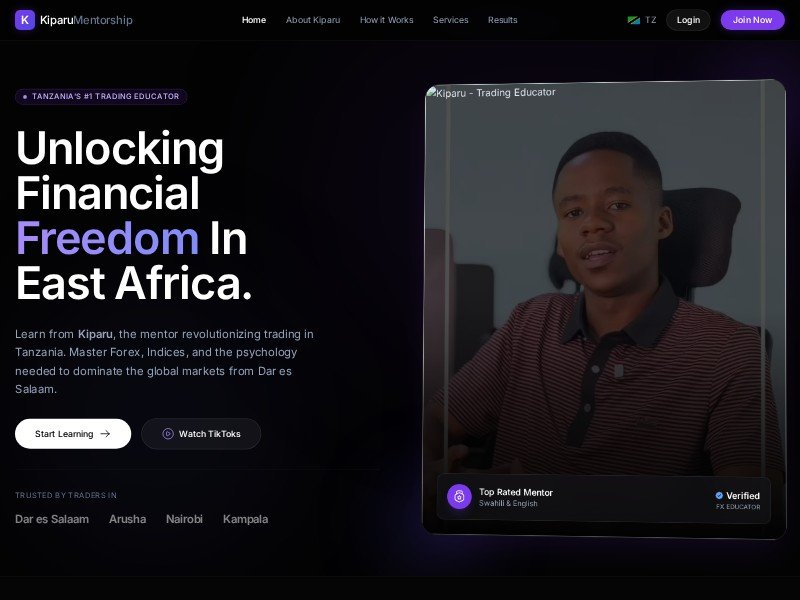 Preview for Trading Mentor Landing Page Template