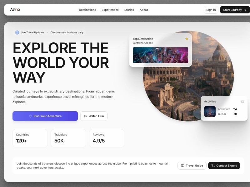 Preview for Voyage Travel Landing Page Template