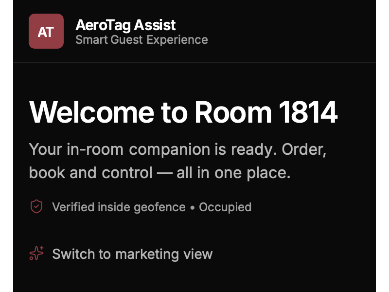Preview for AeroTag Assist Guest Journey Landing Page Template