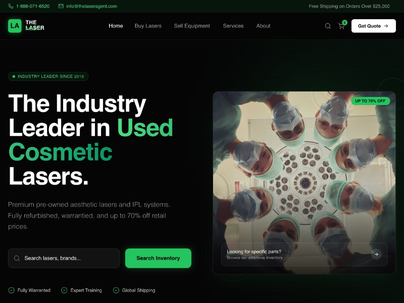 Preview for Aesthetic Laser E-commerce Landing Page Template