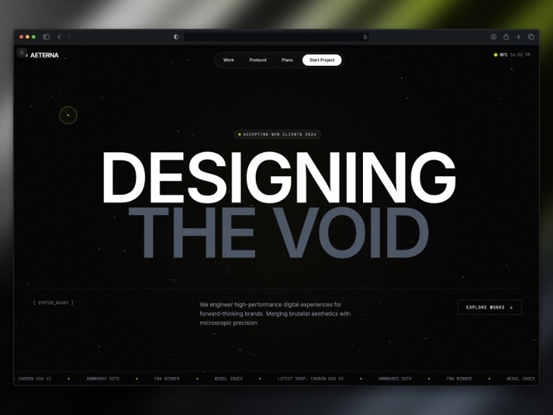 Preview for AETERNA Agency Landing Page Template