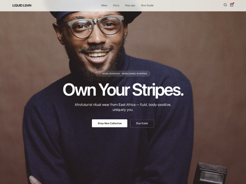 Preview for Afrofuturist Fashion E-commerce Landing Page Template