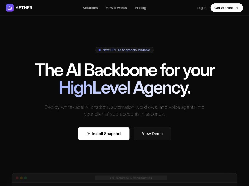 Preview for AI Agency HighLevel Landing Page Template