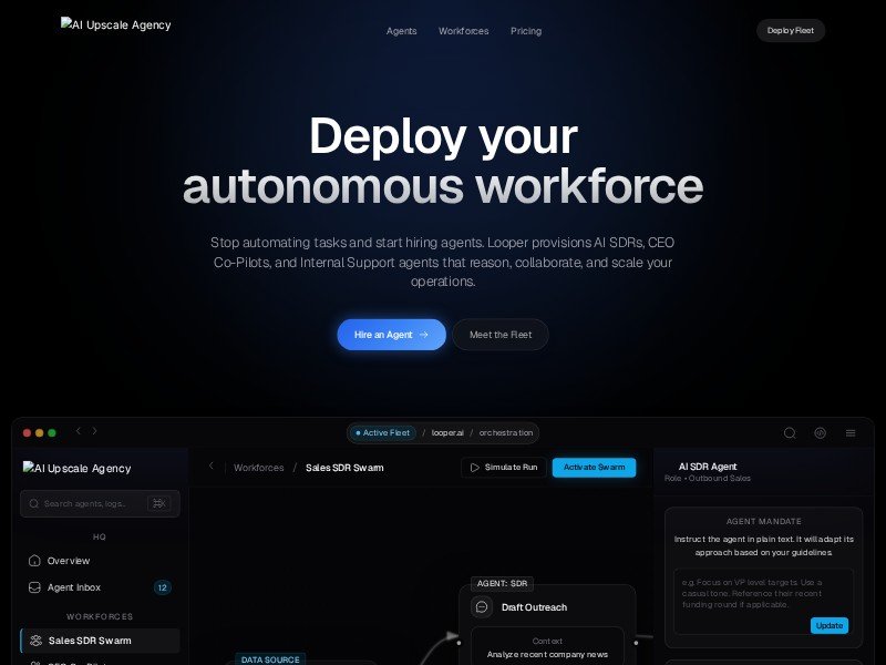 Preview for AI Agents SaaS Landing Page Template