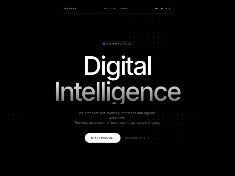 Preview for Aether AI Agency Landing Page Template