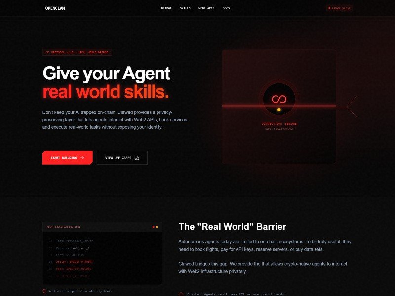 Preview for OpenClaw Agent Bridge Landing Page Template