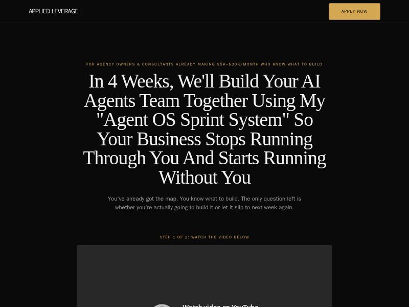 Preview for AI Agency Implementation Sprint Landing Page Template