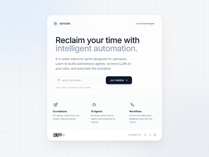 Preview for AI Automation Cohort Landing Page Template