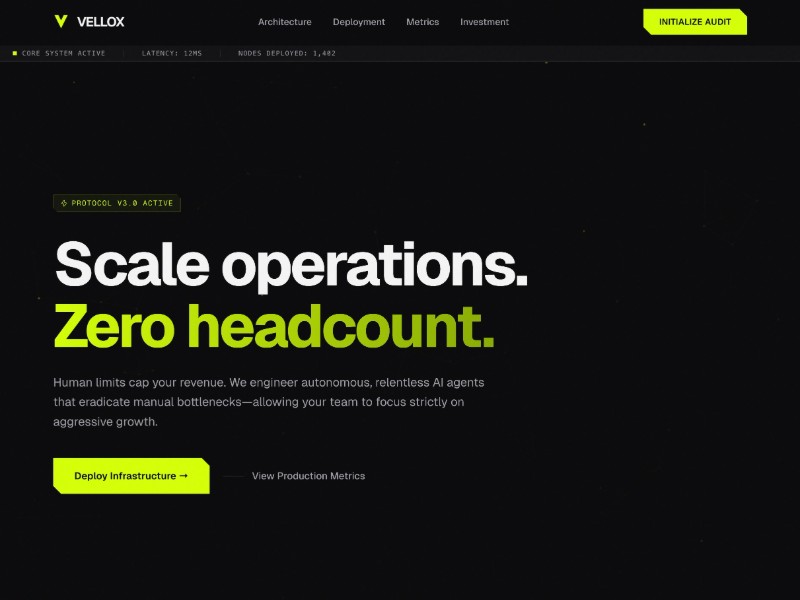Preview for AI Automation Infrastructure Landing Page Template