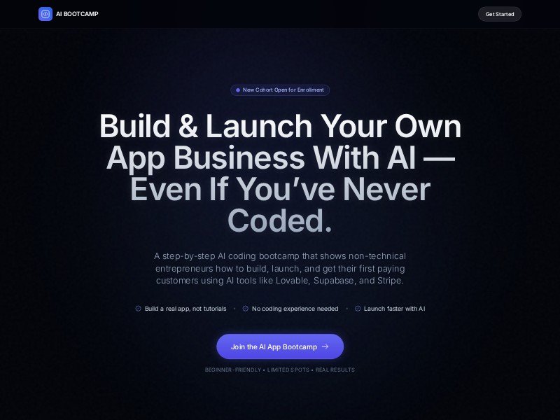 Preview for AI Bootcamp Landing Page Template