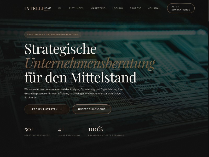 Preview for Unternehmensberatung für Digitalisierung, KI & Marketing | INTELLI