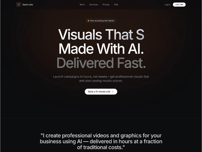 Preview for AI Creative Services Landing Page Template