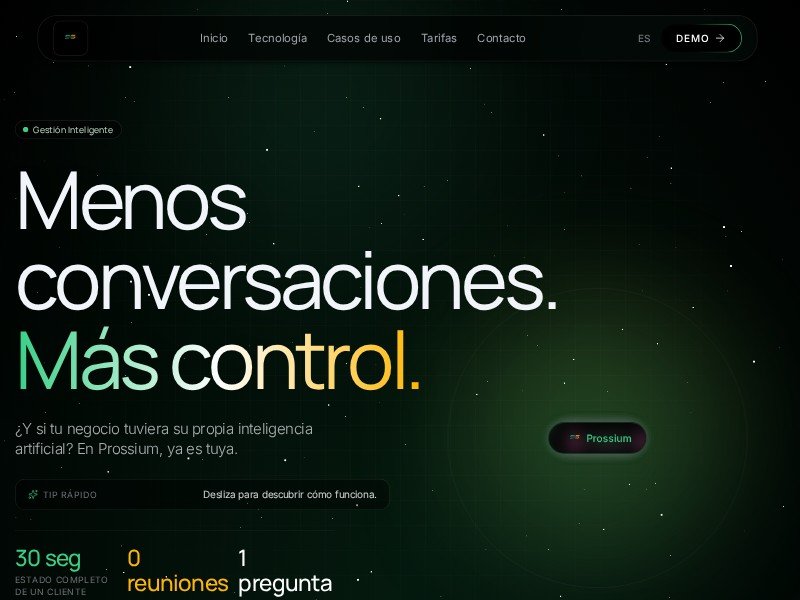 Preview for Prossium AI SaaS Landing Page Template