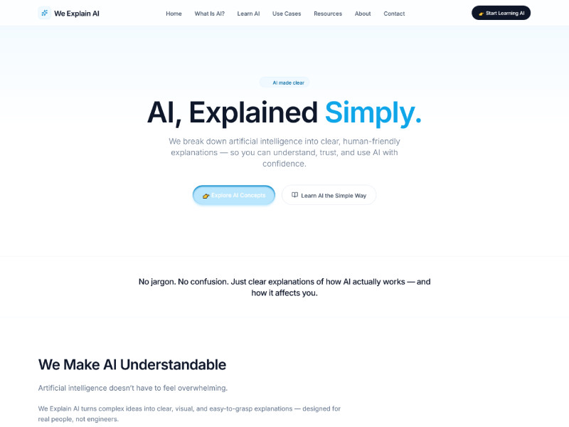 Preview for AI Education Landing Page Template