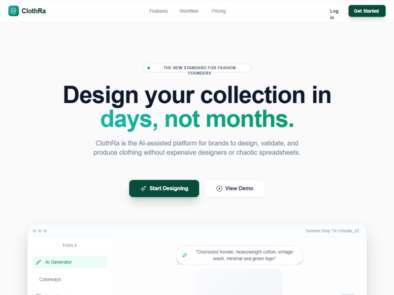 Preview for AI Fashion Platform Landing Page Template