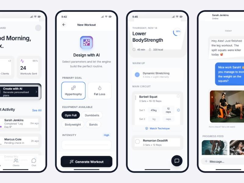 Preview for Core AI Fitness App UI Template