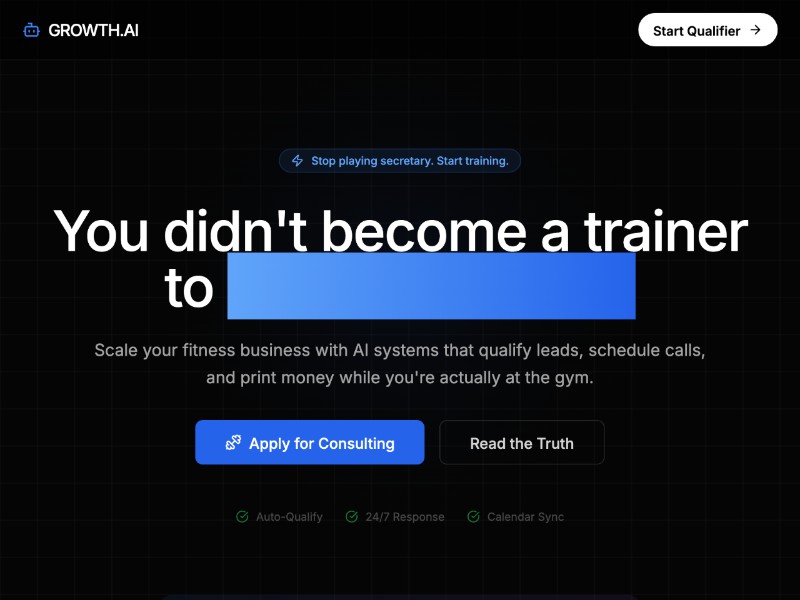 Preview for AI Fitness Consulting Landing Page Template
