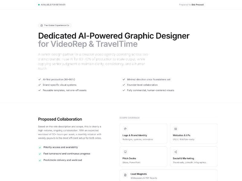 Preview for AI Designer Proposal Landing Page Template