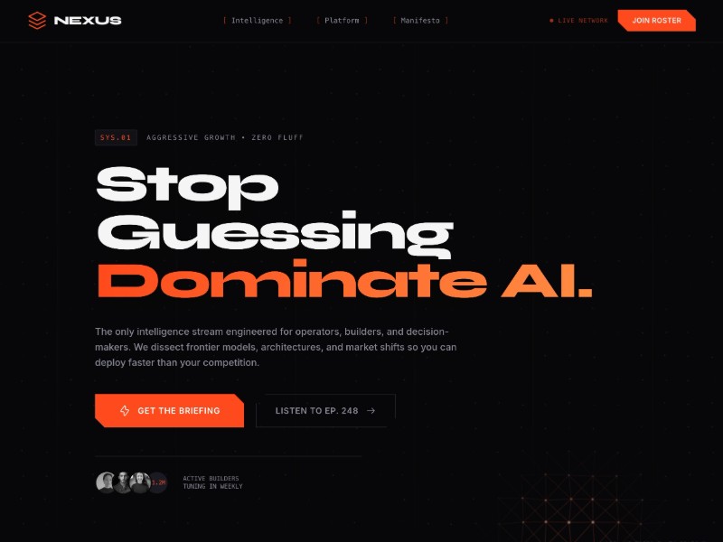 Preview for AI Intelligence Landing Page Template