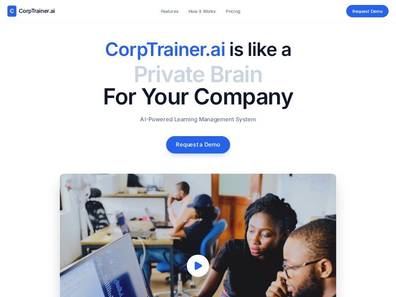 Preview for CorpTrainer.ai SaaS Landing Page Template