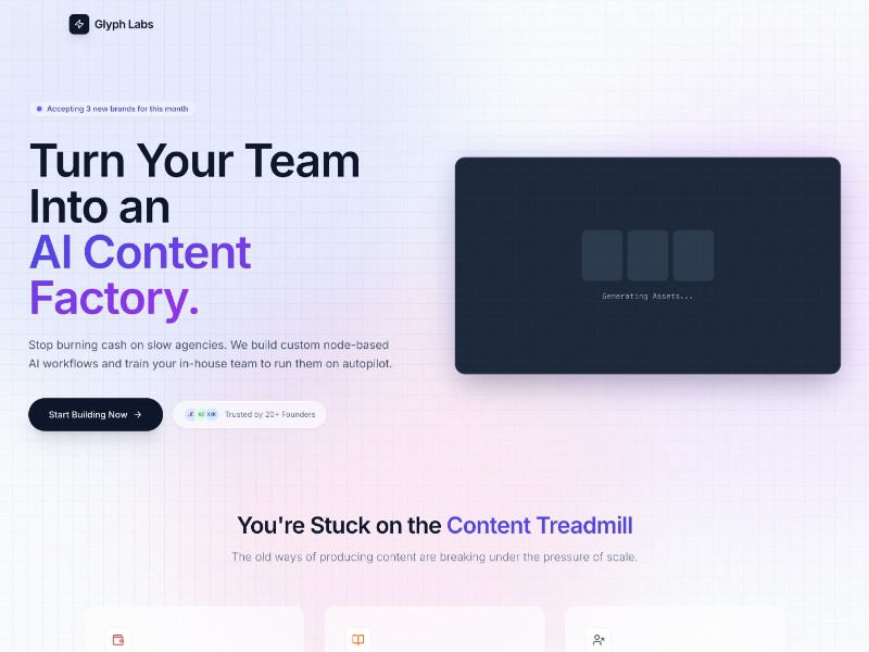 Preview for AI Content Factory Landing Page Template
