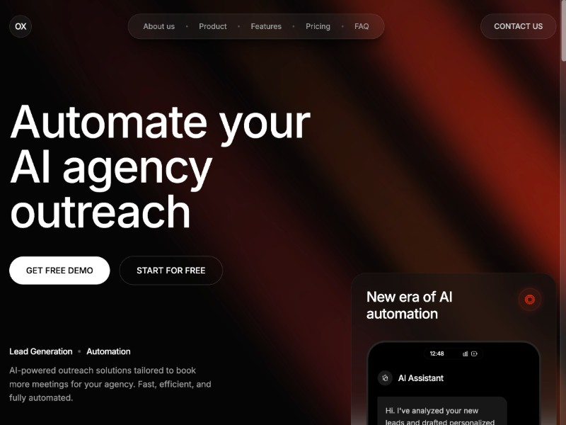 Preview for AI Agency Outreach Landing Page Template