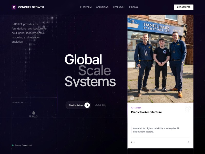 Preview for SAKURA Predictive Architecture Landing Page Template
