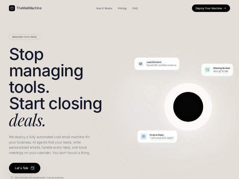 Preview for TheMailMachine - Managed Cold Email Template
