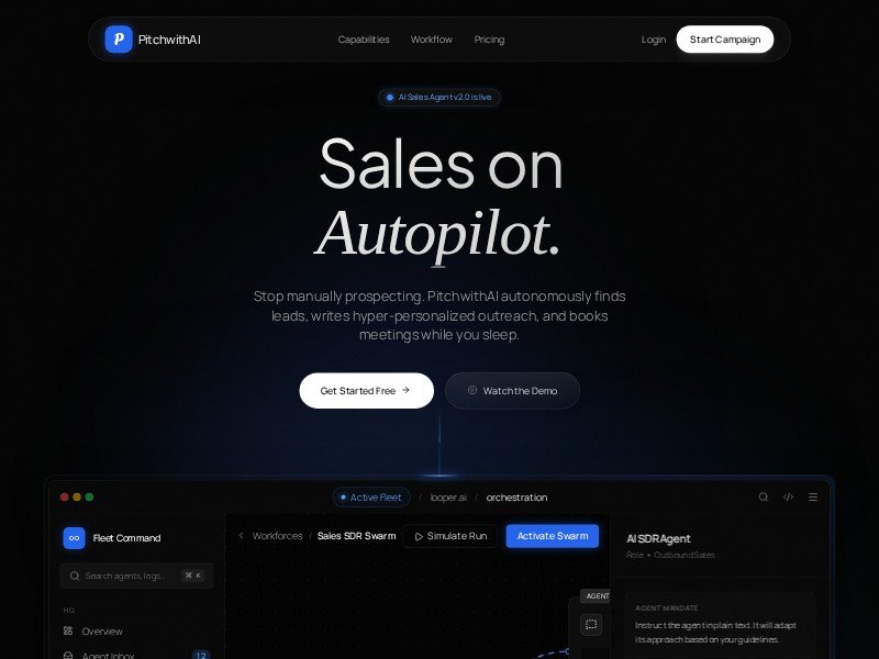 Preview for AI Sales SaaS Landing Page Template