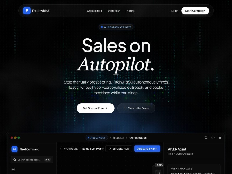 Preview for AI Sales SaaS Landing Page Template