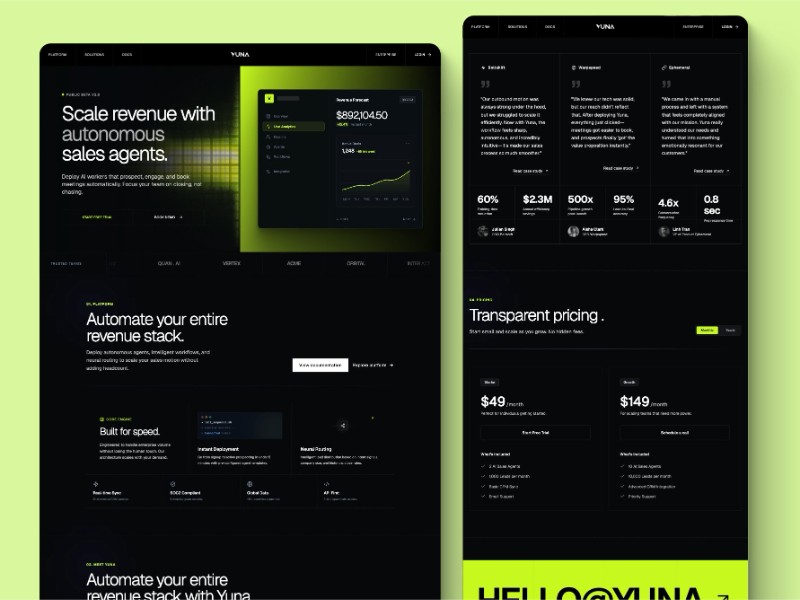 Preview for AI Revenue Platform Landing Page Template