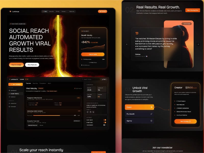 Preview for AI Social Automation Landing Page Template