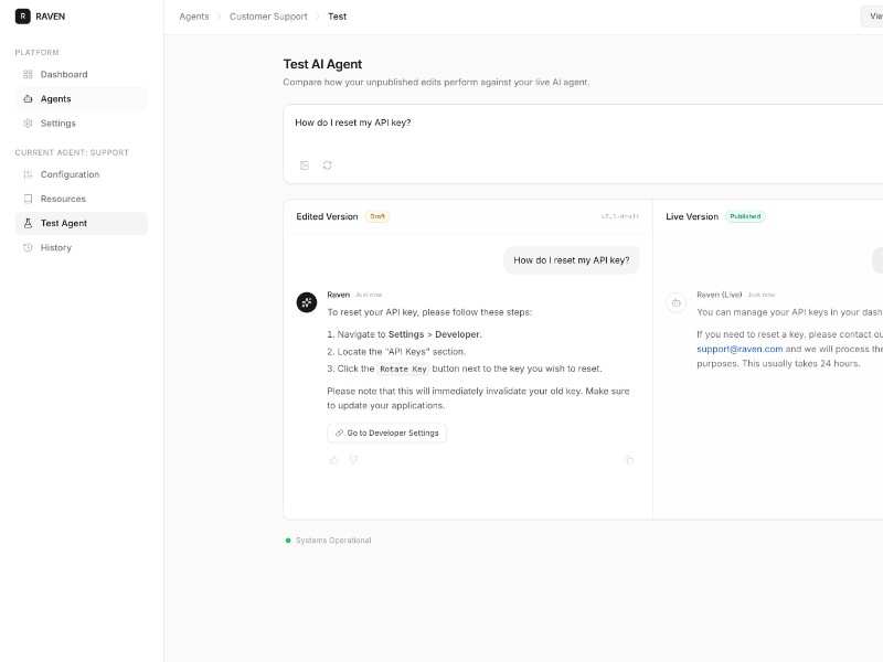 Preview for AI Support Agent Dashboard Template