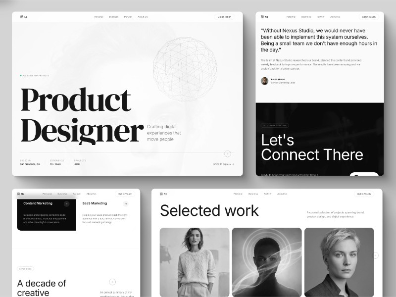Preview for Nexus Product Designer Portfolio Template