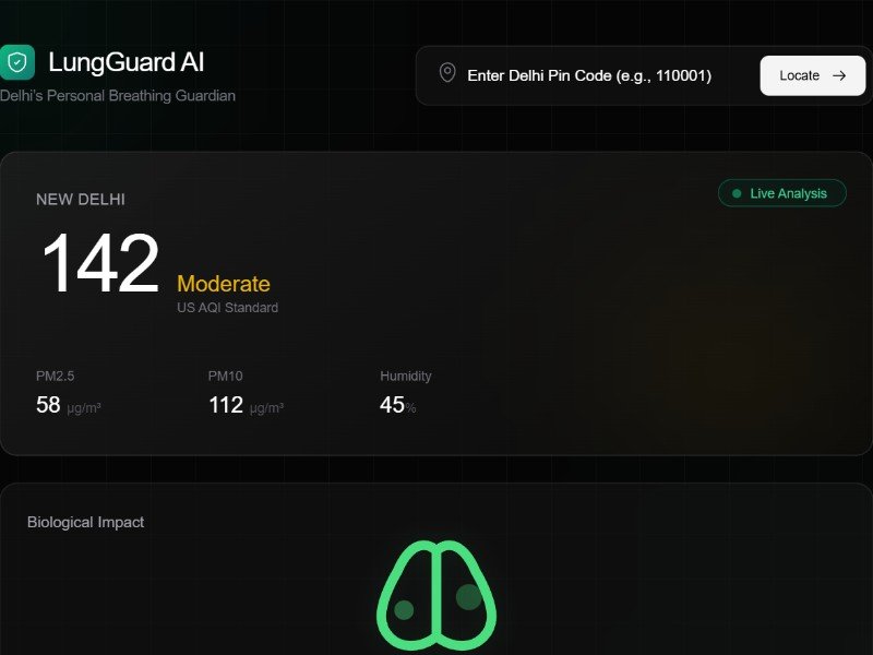 Preview for Air Quality Dashboard Landing Page Template