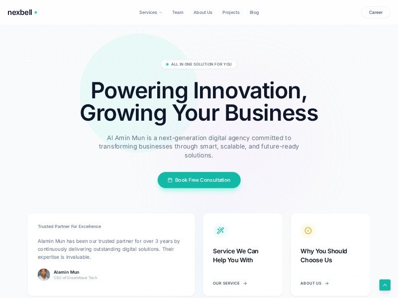 Preview for Nexbell Digital Agency Landing Page Template
