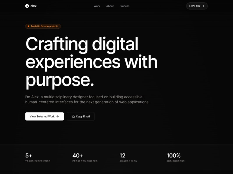 Preview for Interface Designer Portfolio Website Template