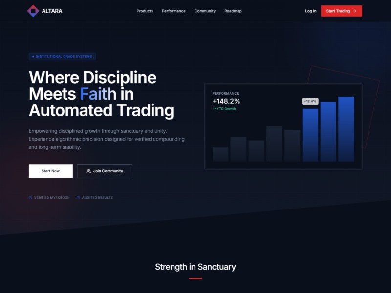 Preview for Altara Trading Systems Landing Page Template