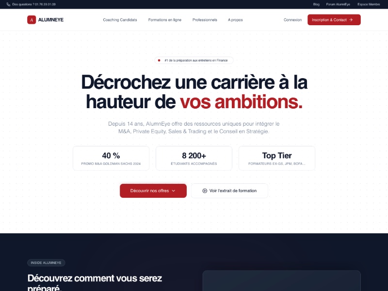 Preview for AlumnEye Landing Page Template