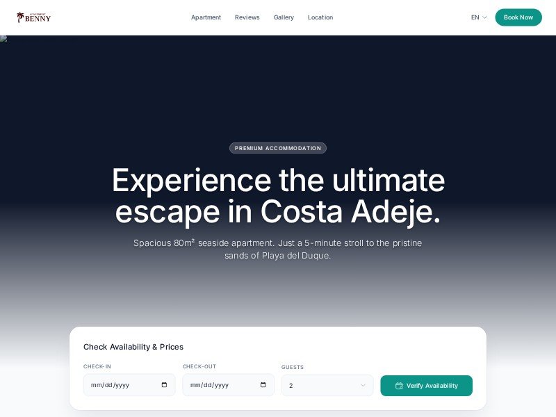 Preview for Seaside Apartment Rental Landing Page Template