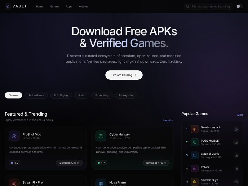 Preview for APK Download Landing Page Template