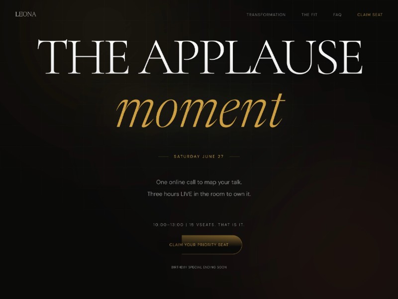 Preview for The Applause Moment Workshop with Leona Philippo