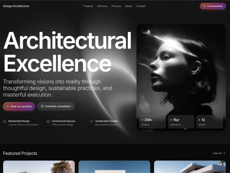 Preview for Architectural Design Landing Page Template