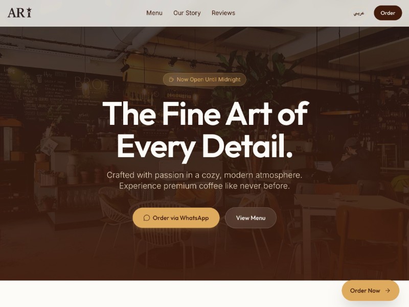 Preview for Cafe Landing Page Template