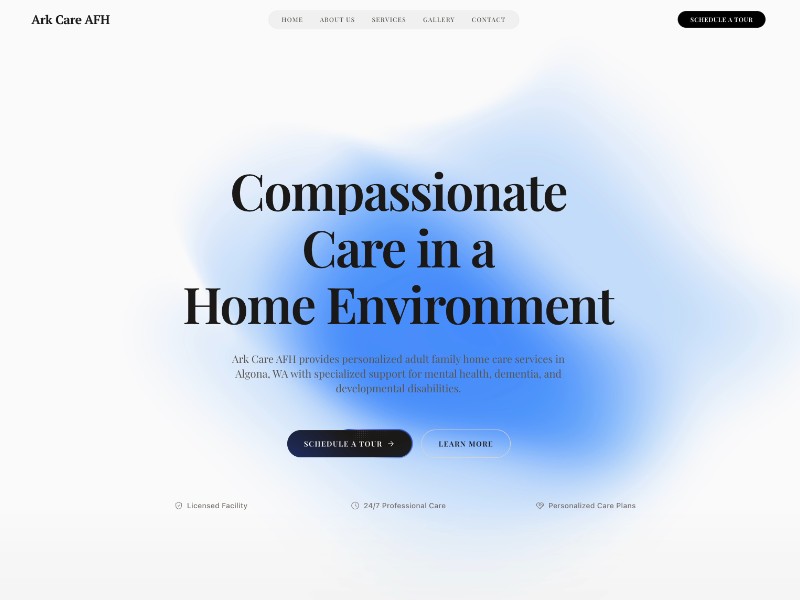 Preview for Ark Care AFH Adult Family Home Landing Page Template