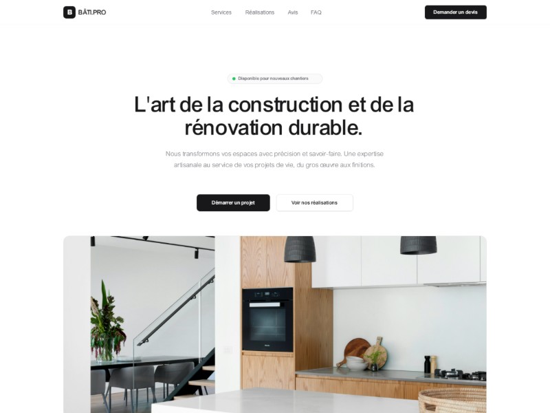 Preview for Artisan Bâtiment Landing Page Template