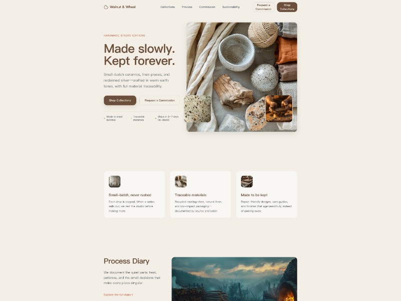 Preview for Artisan E-commerce Landing Page Template