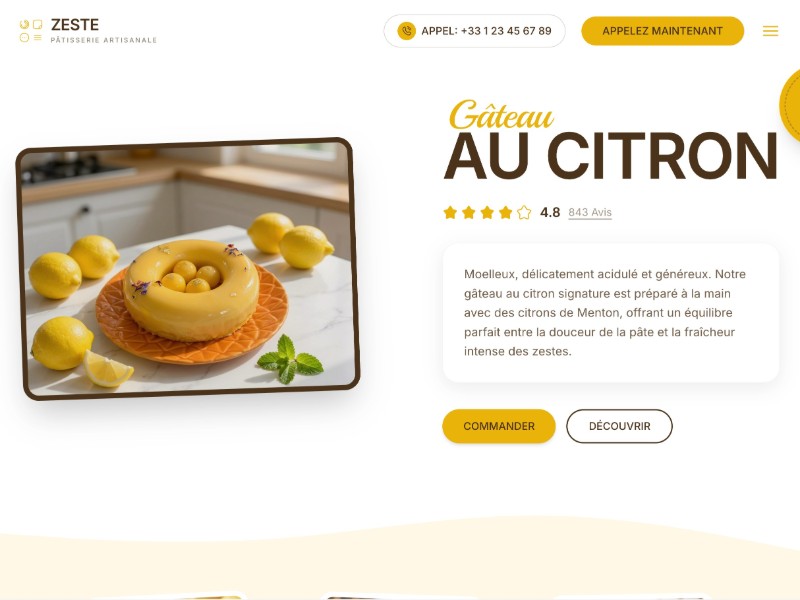 Preview for Artisanal Pastry Shop Landing Page Template