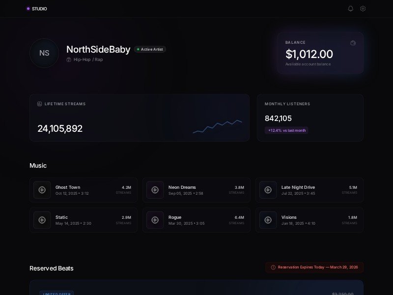 Preview for Artist Portal Template